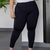 Calça Capri Legging Lisa Plus Size Poliamida Preta G1