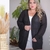 Cardigan Aberto Pipoca Plus Size Feminino Manga Longa Preto G3