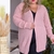 Cardigan Aberto Pipoca Plus Size Feminino Manga Longa Rosé G3 - comprar online