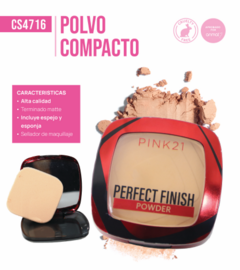 POLVO COMPACTO + ESPEJO PERFECT FINISH / PINK 21 # CS 4716