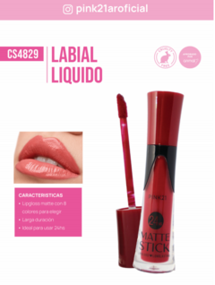 LABIAL LIQUDO EFECTO MATTE STICK 24HRS / PINK 21 # CS4829