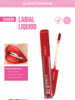 LABIAL LIQUIDO EFECTO MATTE FIERCE / PINK 21 # CS4830