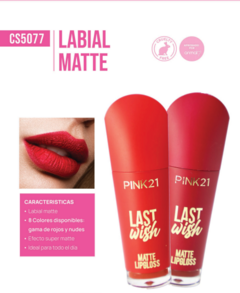 LABIAL LIQUIDO EFECTO MATTE LAST WIS / PINK 21 # CS5077