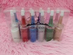 Paris Night Glitter para uñas Color/Blanco/Plateado Estuche x12u #20124 en internet