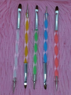 Set de Pinceles Doble Punta para Gel y Dotting x5u