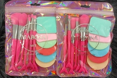 KIT ESPONJA & BROCHAS DE MAQUILLAJE / FINE TEXTULIE -MABONA # HT-477