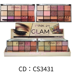 PINK 21 GLAM EYESHADOW & GLITTER / SOMBRAS PARA OJOS CON GLITTER #CS3431