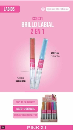 BRILLO LABIAL DOUBLE LOVE 2 IN 1 / PINK 21 # CS4031