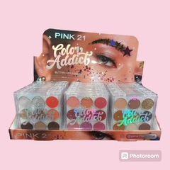 SOMBRA DE OJOS + GLITTER COLOR ADDICT / PINK 21#CS4252 - comprar online