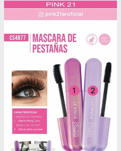 RIMEL MASCARA DE 2 TIPO DE PINCEL PERFECT / PINK 21 # CS4877