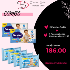 Combo Fralda Babysec Ultrasec Galinha Pintadinha e Lenços Umedecidos