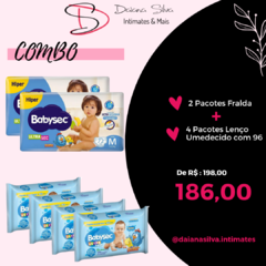 Combo Fralda Babysec Ultrasec Galinha Pintadinha e Lenços Umedecidos - comprar online