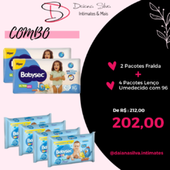 Combo Fralda Babysec Ultrasec Galinha Pintadinha e Lenços Umedecidos XG