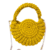 Bolsa Feminina Crochê Transversal Sol Grande de Luxo - Amarelo Mostarda