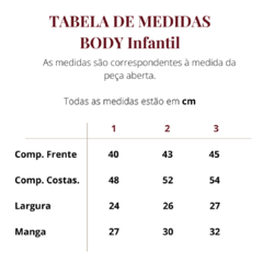 Body Infantil (Tamanho 1 ao 3) - comprar online