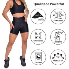 PWF Conjunto Fit Bermuda Top Recorte - loja online