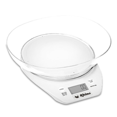 Báscula Electrónica Rhino de Cocina Con Tazón 5kg/1g Blanca ➡ BACITA-5BL