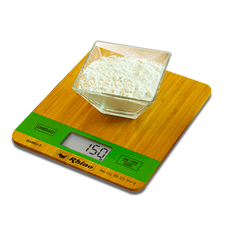 Báscula Electrónica Rhino para cocina Bambú Rectangular 5kg/1g BAMBU5 - SANKE