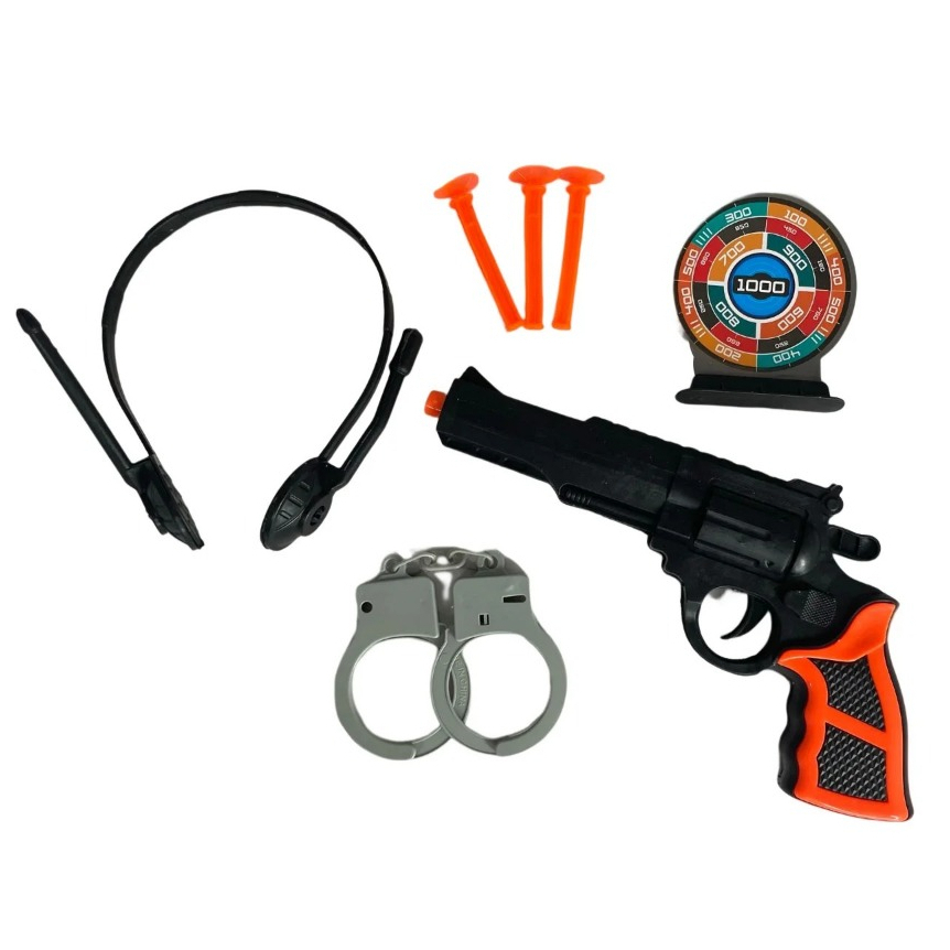 Kit 2 pistolas / arma de brinquedo com 6 dardos revolver infantil