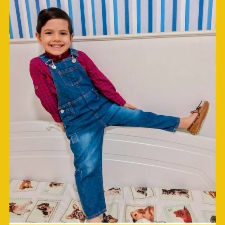 Macacão sales infantil jeans