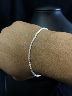 Pulseira peruana 2 mm banho de prata