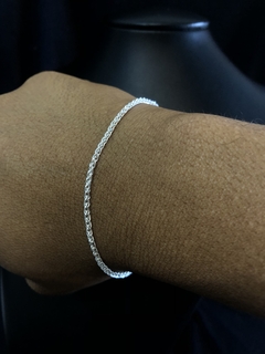 Pulseira peruana 2 mm banho de prata - comprar online