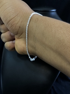 Pulseira cordão baiano 2 mm banho de prata - comprar online