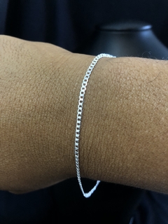 Pulseira grumet 2 mm banho de prata