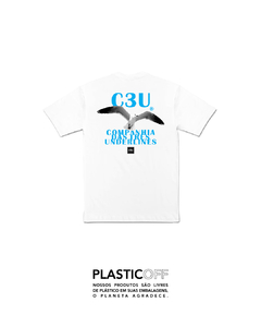 Camiseta C3U Gaivota _ PlasticOff _ Branca - comprar online