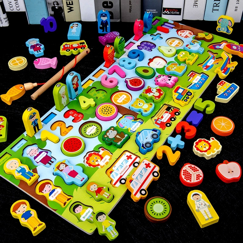 Criança Educational Toys jogo de tabuleiro Montessori Magnet