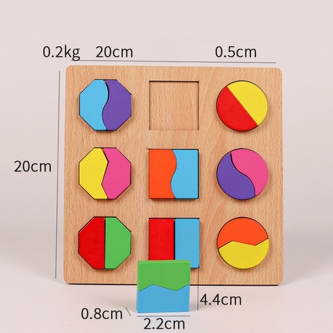 Jogo Quebra-Cabeça de Madeira Forma Geométrica 3d Montessori-Tvolyto