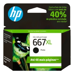 Cartucho de Tinta HP 667XL Preto 3YM81AB - comprar online