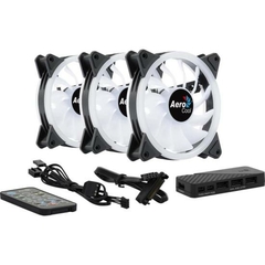 Kit Com 3 Coolers Aerocool Duo 12 Pro ARGB + Hub + Controle - comprar online