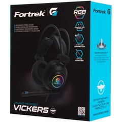 Imagem do Headset Gamer Fortrek Vickers P2 + USB RGB Preto