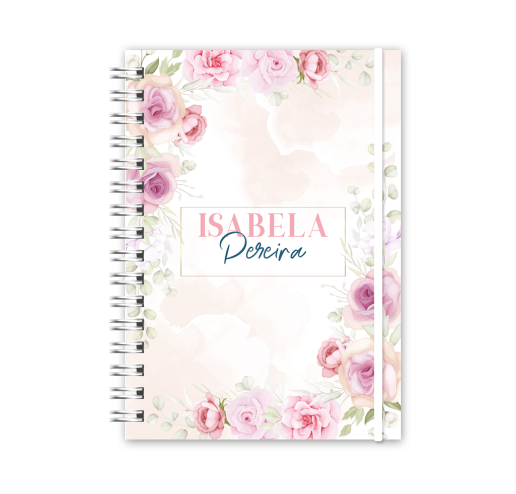 AGENDA 2024 A6 - CAPA FLORAL ROSA - 2DPP