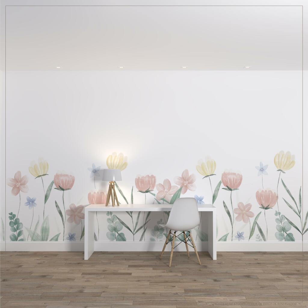 MESH UNDER SHADOW - BRIGHT Papel de parede de flores By Studijo