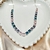 Chocker com Cristal Quadrado Colorido - Banhado a Prata