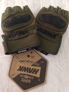 GUANTE HAWK ARMY GREEN SHORT FINGER XL