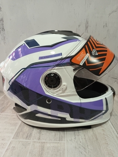 CASCO INTEGRAL HAWK RS1 ALPHA BLANCO/VIOLETA BRILLANTE M