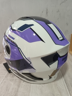 CASCO INTEGRAL HAWK RS1 ALPHA BLANCO/VIOLETA BRILLANTE M en internet