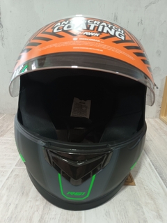 CASCO INTEGRAL HAWK RS1 ALPHA NEGRO/VERDE MATE M en internet