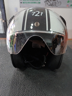 CASCO ABIERTO HAWK 721 CHALLENGER BLANCO BRILLANTE L