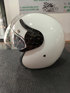 CASCO ABIERTO HAWK 721 CHALLENGER BLANCO BRILLANTE M - comprar online