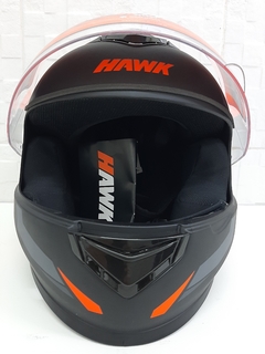 CASCO INTEGRAL HAWK RS1F NEGRO/NARANJA MATE L - comprar online