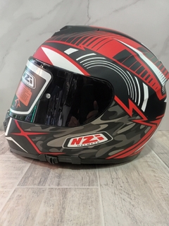 CASCO NZI EURUS 2 DESERT BLACK-RED + SUN VISOR (2 VISORES) XL