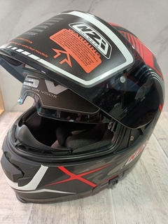 CASCO NZI EURUS 2 DESERT BLACK-RED + SUN VISOR (2 VISORES) L - comprar online