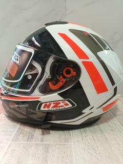 CASCO NZI TRENDY OVERTAKING (BLANCO Y ROJO) L