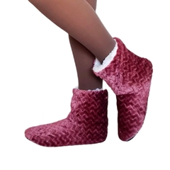 Bota Pantufa Inverno Rosa Queimado