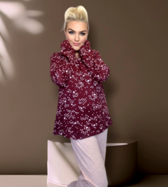 Pijama de Inverno Feminino Canelado Estampado - comprar online