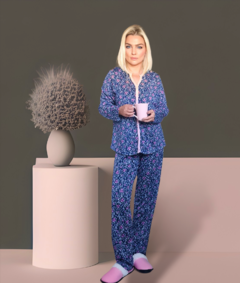 Pijama longo Floral Inverno - comprar online